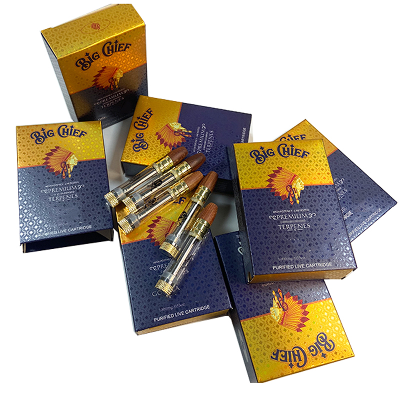 Big Chief Vape Pen Cartridges Gold Color Atomizer With Packaging Wood Tip 0.8ml Ceramic Coil Empty Carts 510 Thead 1000unit
Big Chief Vape Pen Cartridges Gold Color Atomizer With Packaging Wood Tip 0.8ml Ceramic Coil Empty Carts 510 Thead 1000unit