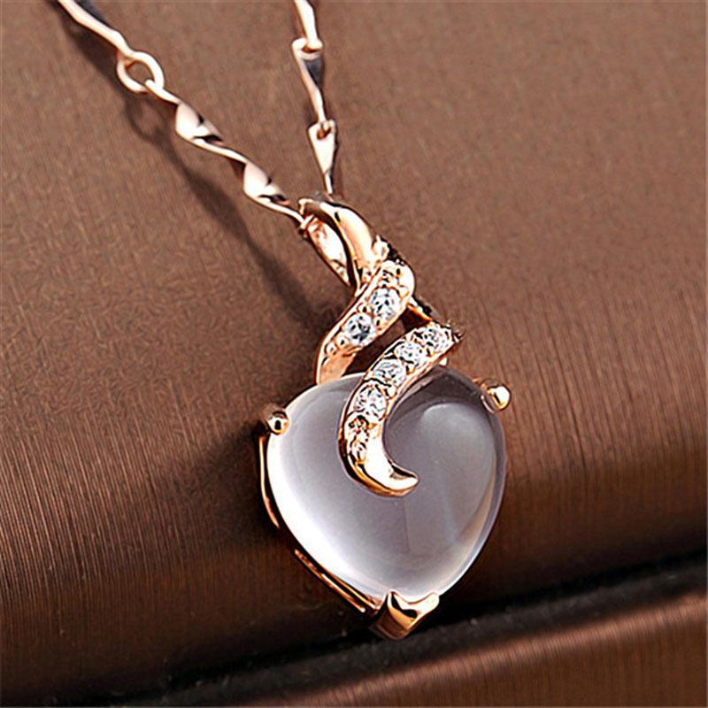 Pendant Necklaces Charm Heart-shaped Opal & Pendants Rose Gold Chain White Crystal Necklace Graceful Bijoux Femme Gift For FriendsPendan
Pendant Necklaces Charm Heart-shaped Opal & Pendants Rose Gold Chain White Crystal Necklace Graceful Bijoux Femme Gift For FriendsPendan