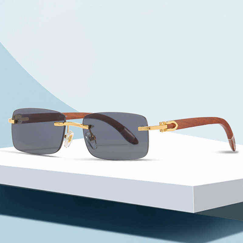 New Luxury Designer Rimless Wood Leg Sunglasses for Female Comfortable Unisex Driving Comfortable Retro Glasses
New Luxury Designer Rimless Wood Leg Sunglasses for Female Comfortable Unisex Driving Comfortable Retro Glasses