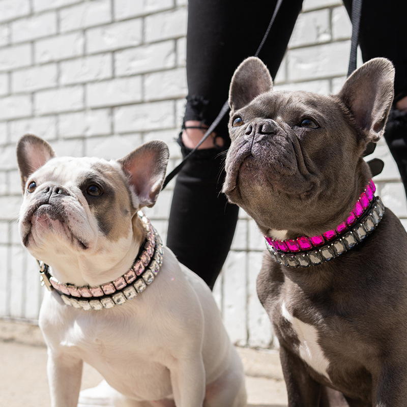 Dog Collars of Crystal for Medium Small Dogs Bling-Bling Cute Dog Collar Adjustable Pets Necklace Sparkling Jeweled Pet Chain Applicable to Wedding Bi