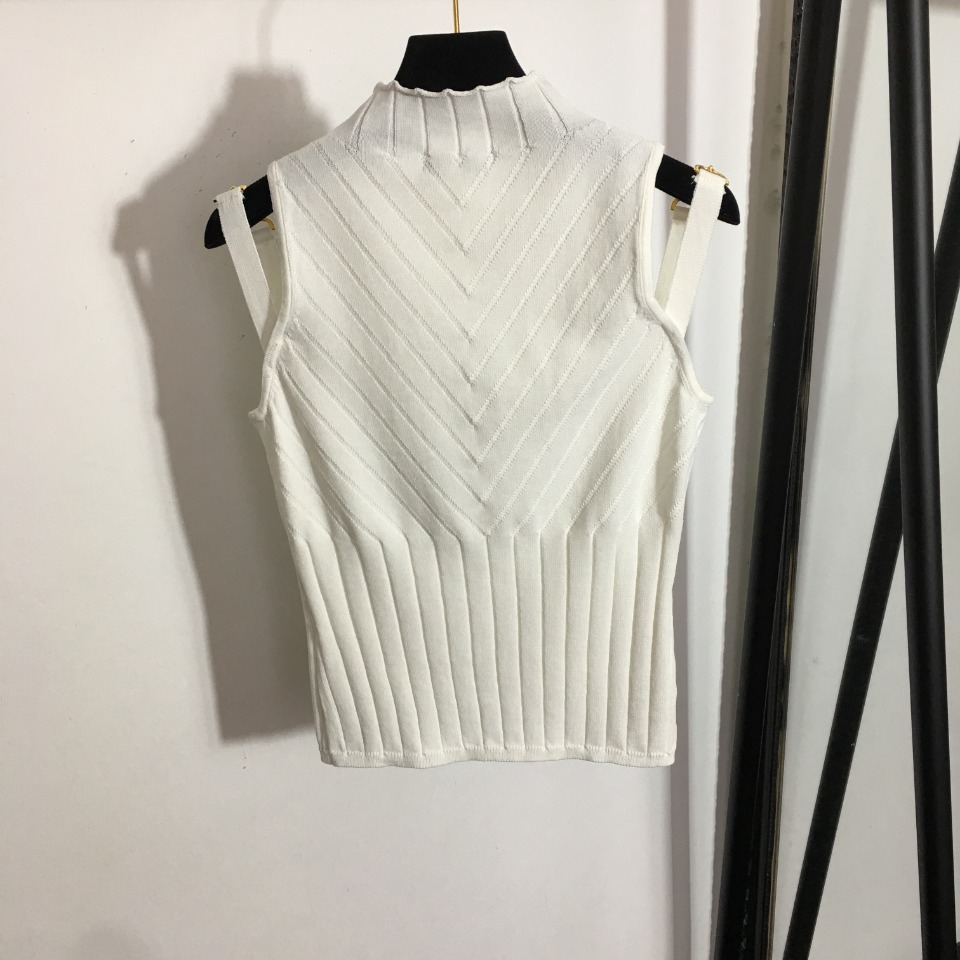 310 2022 Runway Spring Brand SAme Style Sweater Striped Sleeveless Crew Neck White Black Pullover Fashion Clothes High Quality Womens meiyi 
310 2022 Runway Spring Brand SAme Style Sweater Striped Sleeveless Crew Neck White Black Pullover Fashion Clothes High Quality Womens meiyi