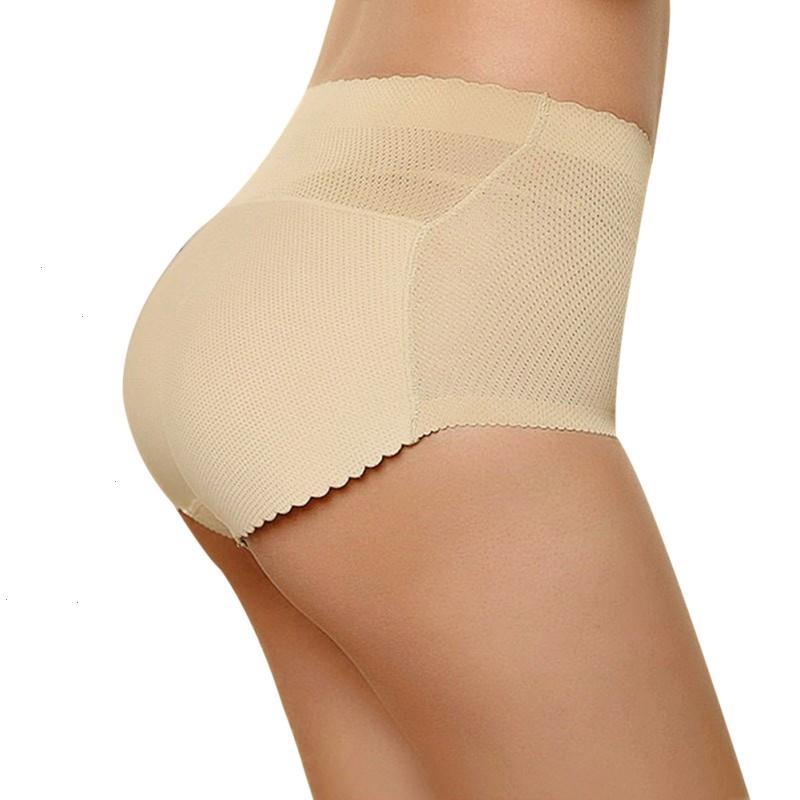 

Women Sponge Padded Shapers Abundant Buttocks Pants Lady Push Up Middle Waist Panties Briefs Underwear Dropship, Beige