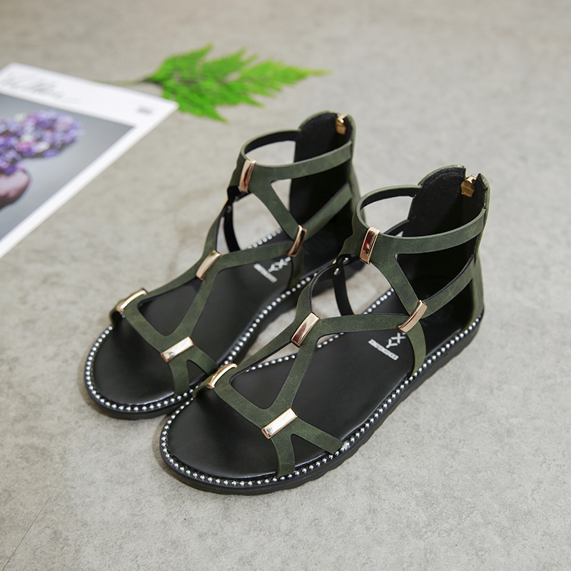 Strappy flat sandals women soft-soled comfortable and lightweight soft-soled sandals Women's slip-on shoes zapatos mujer verano 220506