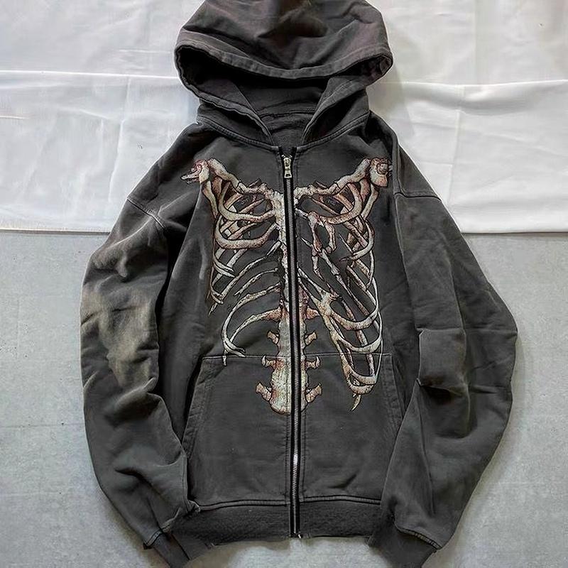 Men's Jackets American Print Zipper Hooded Jacket Retro Bone Old Style Distressed Top Hip Hop Dark Rock Men ClothingMen's, Pic
Men's Jackets American Print Zipper Hooded Jacket Retro Bone Old Style Distressed Top Hip Hop Dark Rock Men ClothingMen's, Pic
