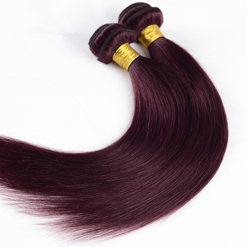 2024 New arrival Big Promotion 4 bundles lot colorful burgundy straight malaysian hair extensions 99j red wine straight human hair weave good deals fr