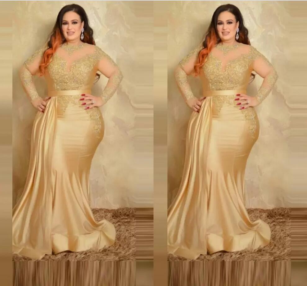 2022 Gold Plus Size Satin Formal Evening Dresses Elegant Long Sleeves Gold Lace Applique Tulle Ruched Formal Party Special Occasion Dress, Light yellow
2022 Gold Plus Size Satin Formal Evening Dresses Elegant Long Sleeves Gold Lace Applique Tulle Ruched Formal Party Special Occasion Dress, Light yellow