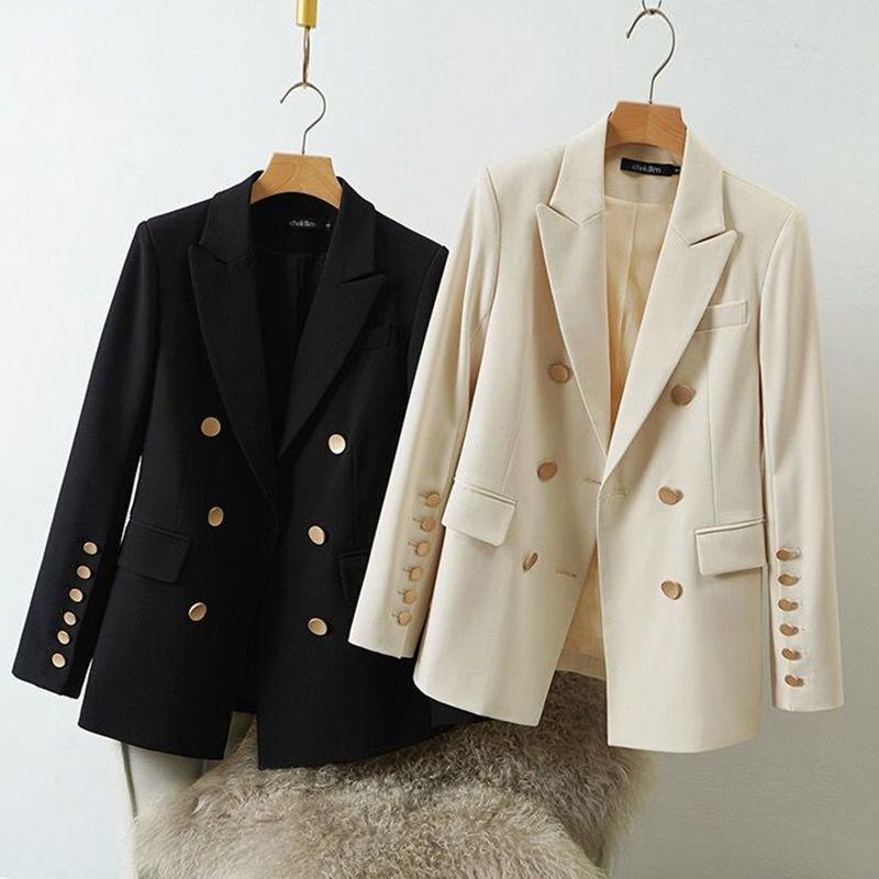 Women's Suits & Blazers Spring And Autumn Suit Jacket Women Double-Breasted Korean Fashion Drape JacketWomen's, Beige 
Women's Suits & Blazers Spring And Autumn Suit Jacket Women Double-Breasted Korean Fashion Drape JacketWomen's, Beige