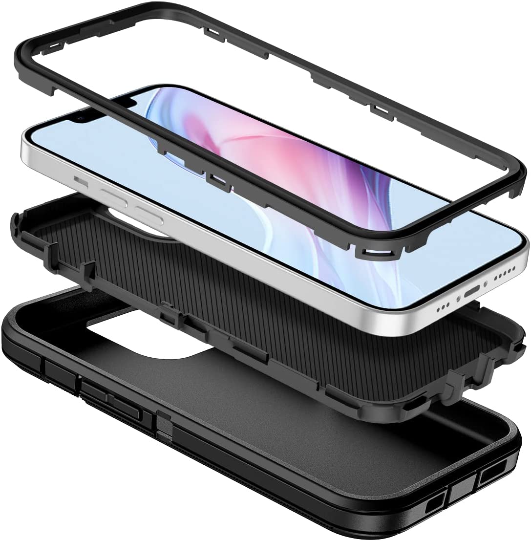 Defender Heavy Duty Shockproof Phone Cases for iPhone 16 16E 15 14 13 12 11 Pro Max Mini XR XS X SE2 SE3 8 7 High Quality 3 in 1 Full Body Protection 