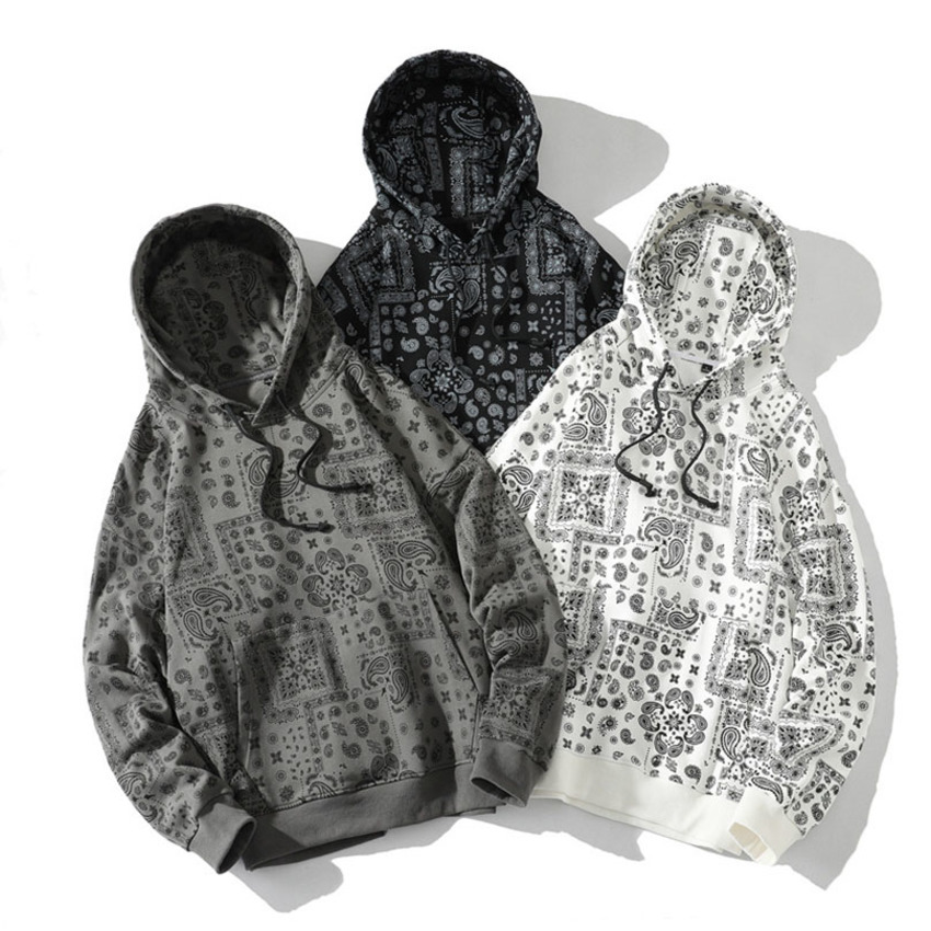 Brand Bandana Print Sweatshirts Black White Knitted Hooded Male Hoodies Spring Cotton Paisley Couple Clothing Autumn
Brand Bandana Print Sweatshirts Black White Knitted Hooded Male Hoodies Spring Cotton Paisley Couple Clothing Autumn