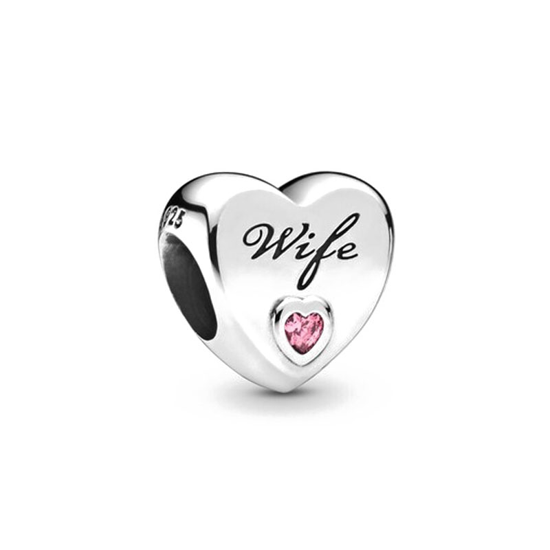 New Popular 925 Sterling Silver European Heart-Shaped Wife Grandma Twin Girlfriend Beaded Fit S925 Snake Charm Bracelet DIY Women's Jewelry