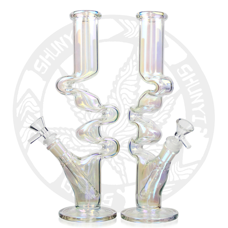 12.5 Inches glass bong Dab rig Smoke water pipe Hookah ZONG style Holographic Rainbow Electroplated heady beaker cool bongs Oil rigs recycler 14.4 mm bowl
12.5 Inches glass bong Dab rig Smoke water pipe Hookah ZONG style Holographic Rainbow Electroplated heady beaker cool bongs Oil rigs recycler 14.4 mm bowl