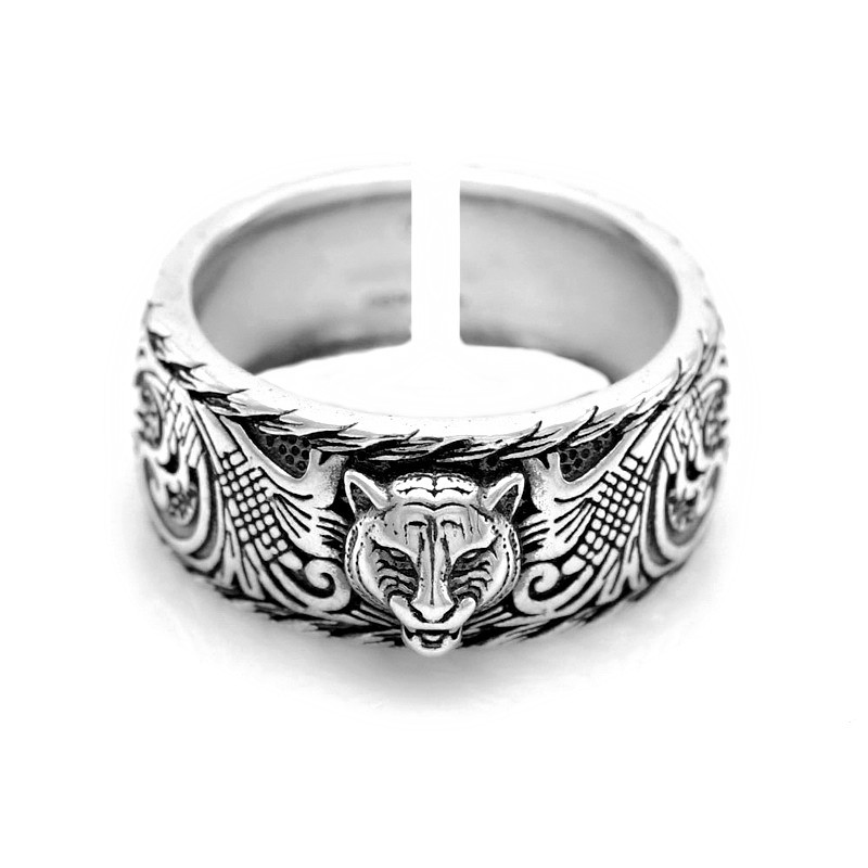 Cluster Rings Vintage Thai silver domineering tiger opening ring personality hipster INS ancient home double G leopard ring jewelry
Cluster Rings Vintage Thai silver domineering tiger opening ring personality hipster INS ancient home double G leopard ring jewelry
