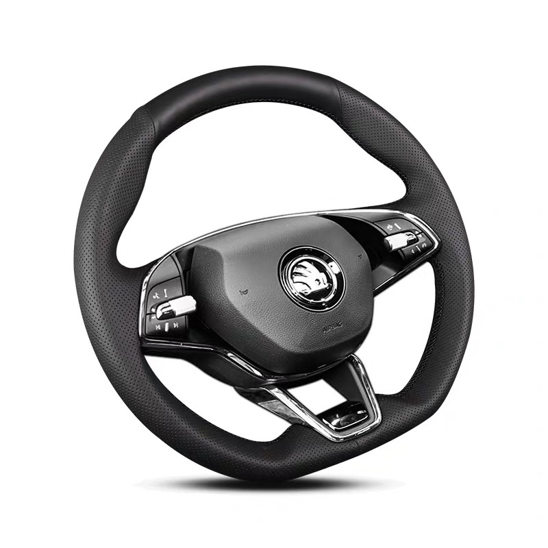 For Skoda Octavia Pro Karoq 2021-22 Black Leather DIY Hand Sewn Steering Wheel Cover Interior Handle Cover
For Skoda Octavia Pro Karoq 2021-22 Black Leather DIY Hand Sewn Steering Wheel Cover Interior Handle Cover