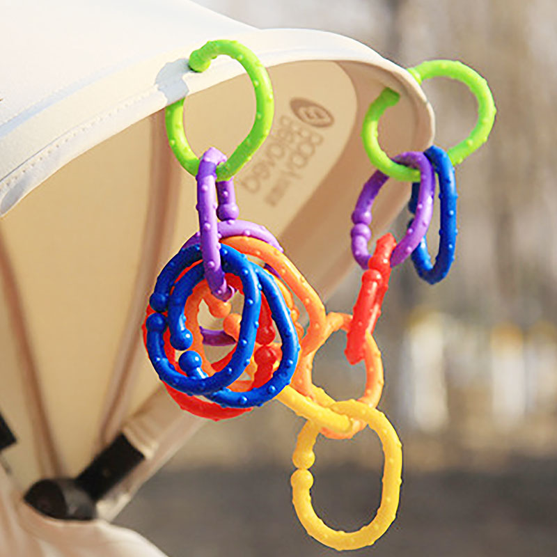 Baby Teether Rainbow Circle Molar Ring Grab Rings Infant Toys Glue Biting Toy Food Grade Safety Silicone Material Children Serial Gifts