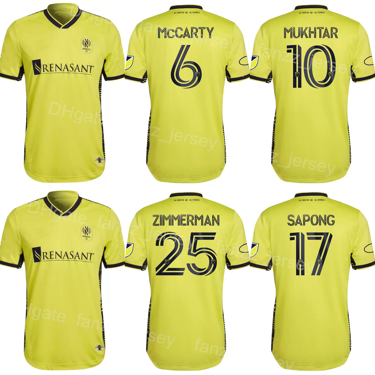 22-23 MLS Nashville SC 4 ROMNEY Soccer Jersey 10 MUKHTAR 25 ZIMMERMAN 8 LEAL 19 MUYL 20 GODOY 54 DAVIS 9 LOBA 2 LOVITZ 17 SAPONG Football Shirt Kits Custom Name Number, Yellow
22-23 MLS Nashville SC 4 ROMNEY Soccer Jersey 10 MUKHTAR 25 ZIMMERMAN 8 LEAL 19 MUYL 20 GODOY 54 DAVIS 9 LOBA 2 LOVITZ 17 SAPONG Football Shirt Kits Custom Name Number, Yellow