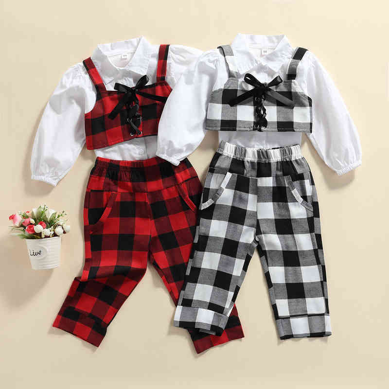 Citgeett Autumn Kids Toddler Girls 3 Piece Fall Outfits Long Sleeves Lapel Plaids Shirt w/ Tie-Up breeches Spring Clothing Set J220712
Citgeett Autumn Kids Toddler Girls 3 Piece Fall Outfits Long Sleeves Lapel Plaids Shirt w/ Tie-Up breeches Spring Clothing Set J220712