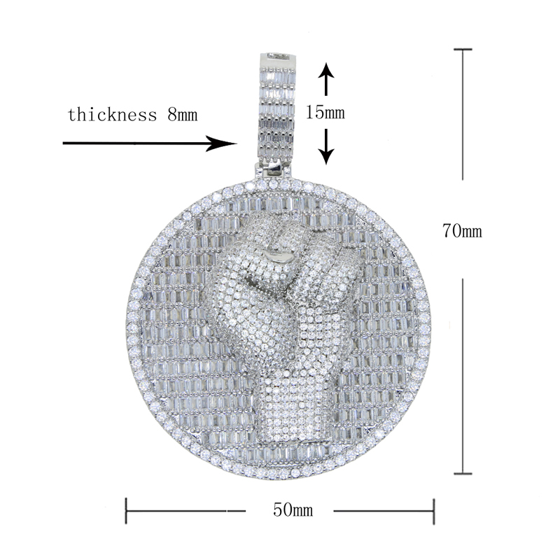 Iced out big round Fist pendant with full cz stone paved hip hop cuban chain necklace for women men punk styles hand jewelry wholesale
Iced out big round Fist pendant with full cz stone paved hip hop cuban chain necklace for women men punk styles hand jewelry wholesale