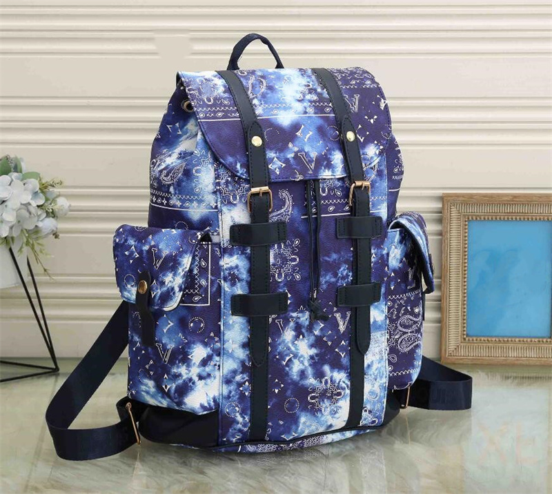 

Designer Christopher Backpacks Knapsack Mens Starry Sky Blue Wallet Large Capacity Trend Briefcase PU Handbags Travel Bags L backpack Totes Luxurys VUTTONS M20554, Additional shipping fee