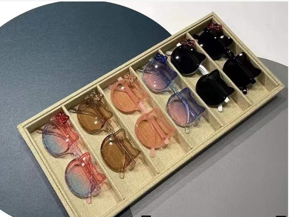 summer Children personality small face cute cat ears princess baby sunshade sunglasses girls and boys Uv protective kid fashion eyewear 6COLORS Z26030