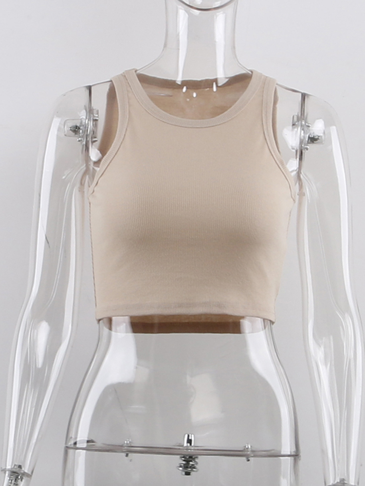 Forefair Knitted Y2k O Neck Off Shoulder Sexy Crop Women Pullovers Tube Tank Tops Summer Female Fashion Basic Corset 220316