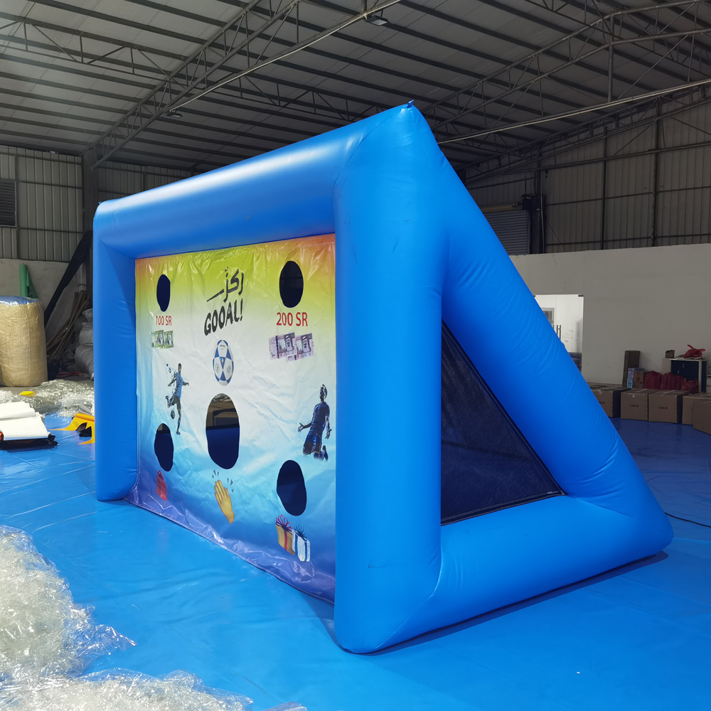 Commercial 0.55mm PVC Tarpaulin Inflatable Soccer Gate Football Kick Shooting Game Penalty Shootout For Sale