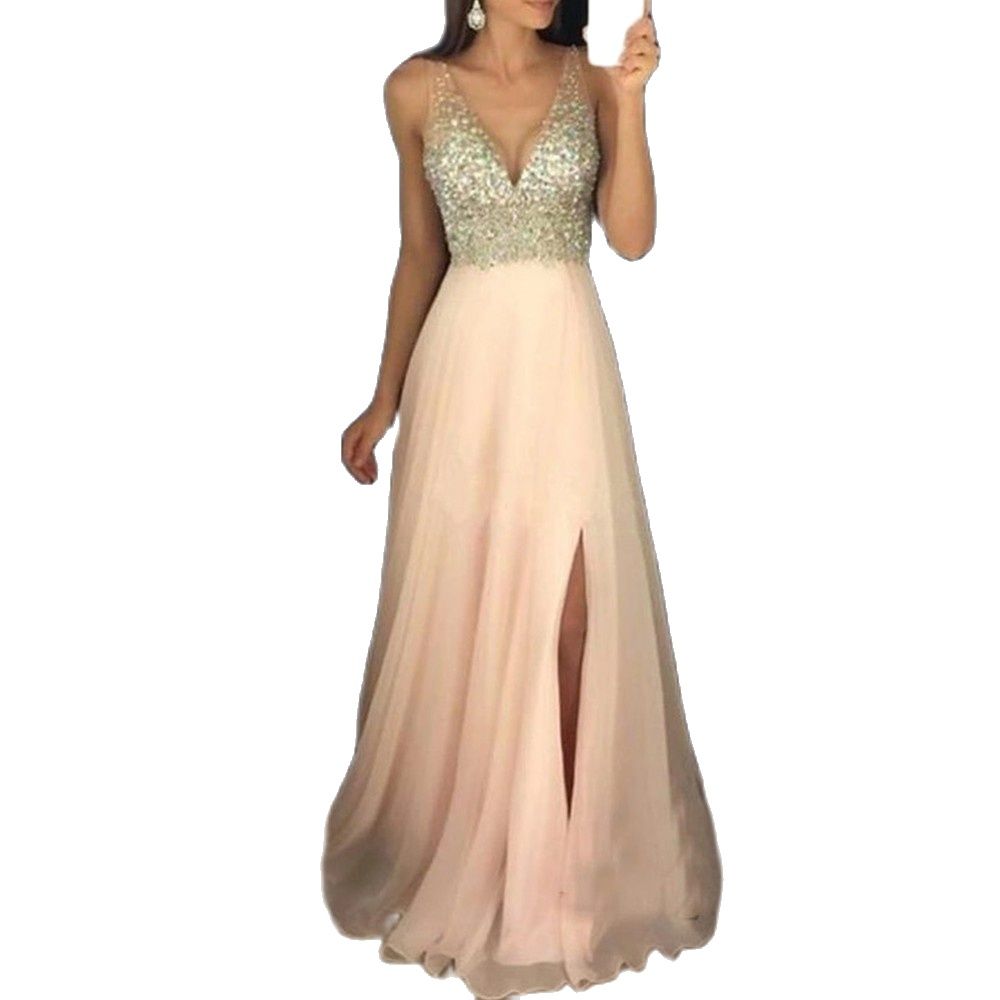 Long Evening Party Dresses Chiffon Vestidos De Festa Sexy Side Split Floor-Length Formal Princess Prom Gowns