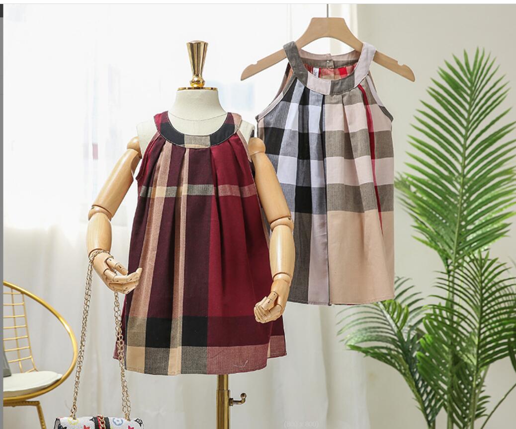 Girls' summer chequered dress, foreign trade vest skirt, suspender, girls' middle and small children's Cotton Skirt, Beige 
Girls' summer chequered dress, foreign trade vest skirt, suspender, girls' middle and small children's Cotton Skirt, Beige