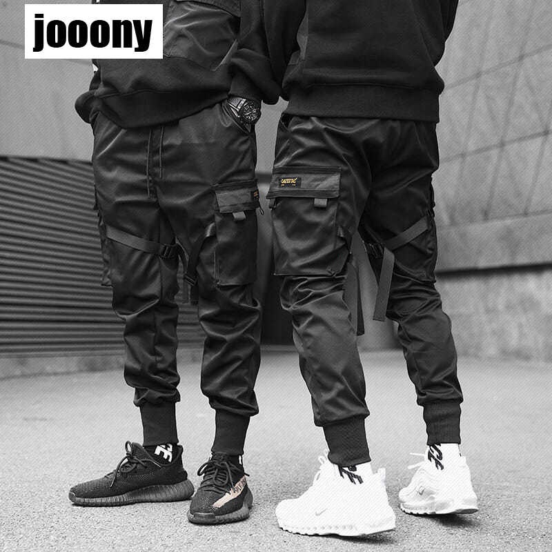 Mens Cargo Pants Joggers Hip Hop Techwear Male Japanese Streetwear Harem Jogging Trousers For Plus size 220330