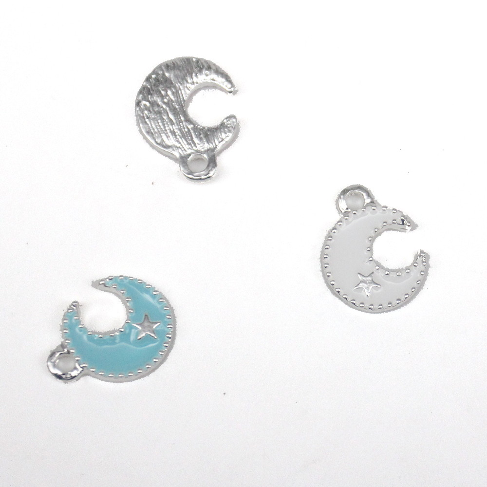 20pcs Cute Small Mix Color DIY Craft Charms For Kids Muslim Islamic Enamel Moon Crescent Shape Pendant Charm For Bracelet /Necklace Making Jewelry