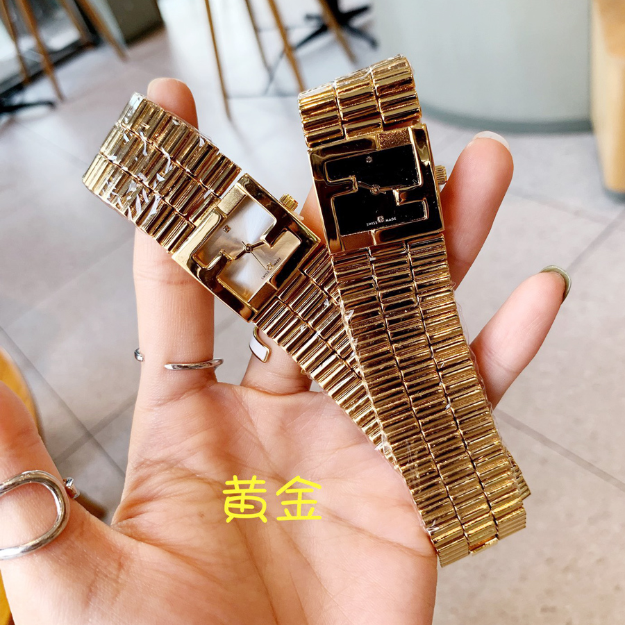 Fashion Brand Quartz Wristwatches Women Girl Ladies Square F Style Watch Metal Steel Band Clock FE01