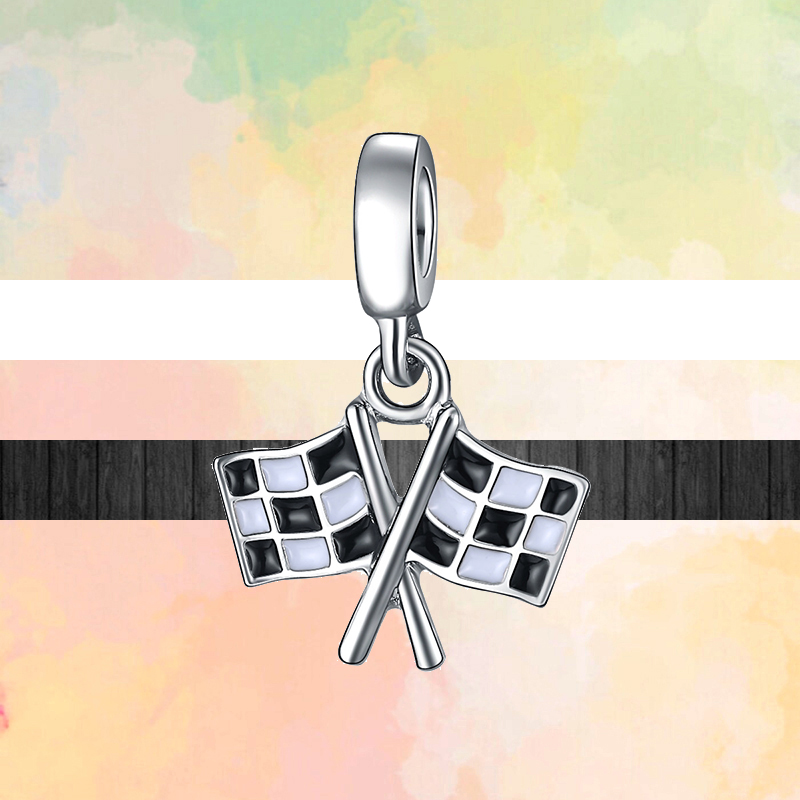 Fit charms 925 bracelet Bead Original box Fashion Colorful Flag Of Italy Spain Canada Brazil European charm jewelry