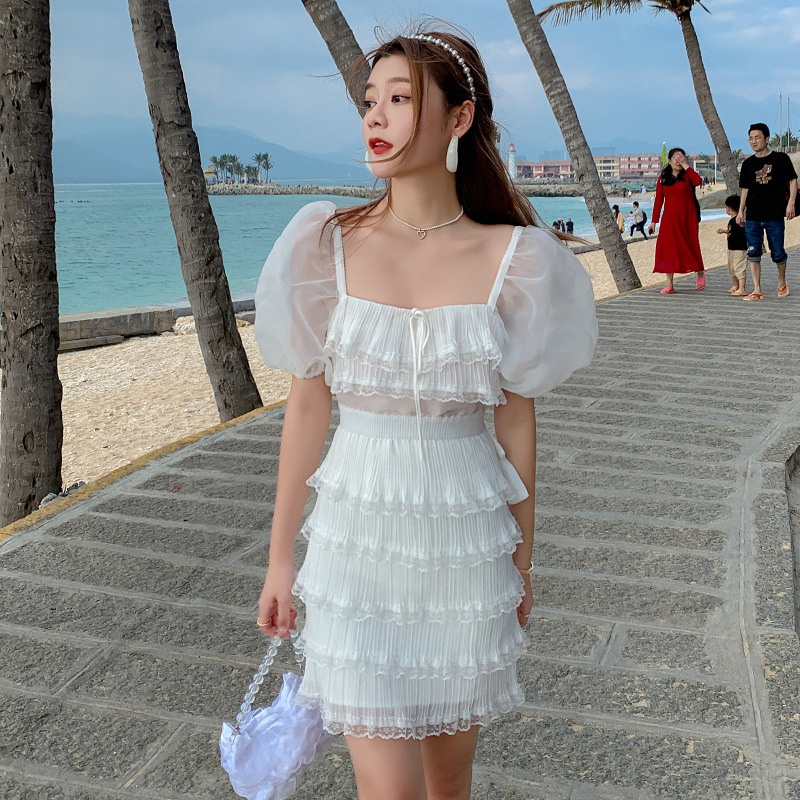 Fairy White Mesh Backless Sanya Seaside Holiday Beach Dress Travel Desert Sling Cake Dress Short Skirt
Fairy White Mesh Backless Sanya Seaside Holiday Beach Dress Travel Desert Sling Cake Dress Short Skirt