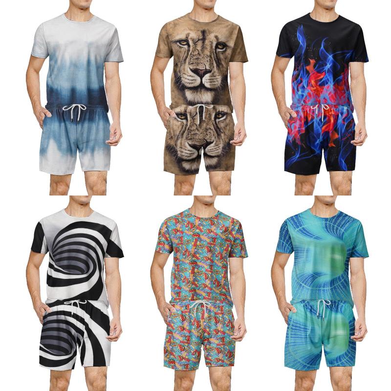 Men's Tracksuits Summer Mens Sports Outerwear Jogging Fitness Suit 3D Pattern Short Sleeve T-shirts Shorts Pants Male Casual Running SetMen', Tz101006
Men's Tracksuits Summer Mens Sports Outerwear Jogging Fitness Suit 3D Pattern Short Sleeve T-shirts Shorts Pants Male Casual Running SetMen', Tz101006