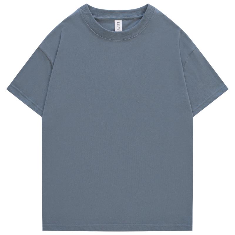Men's T-Shirts 240G Xs-4Xl Men Male Summer Casual Tshirts Short Drop Shoulder Cotton Basic Plain Solid Tee Shirts Women Plus Sizem