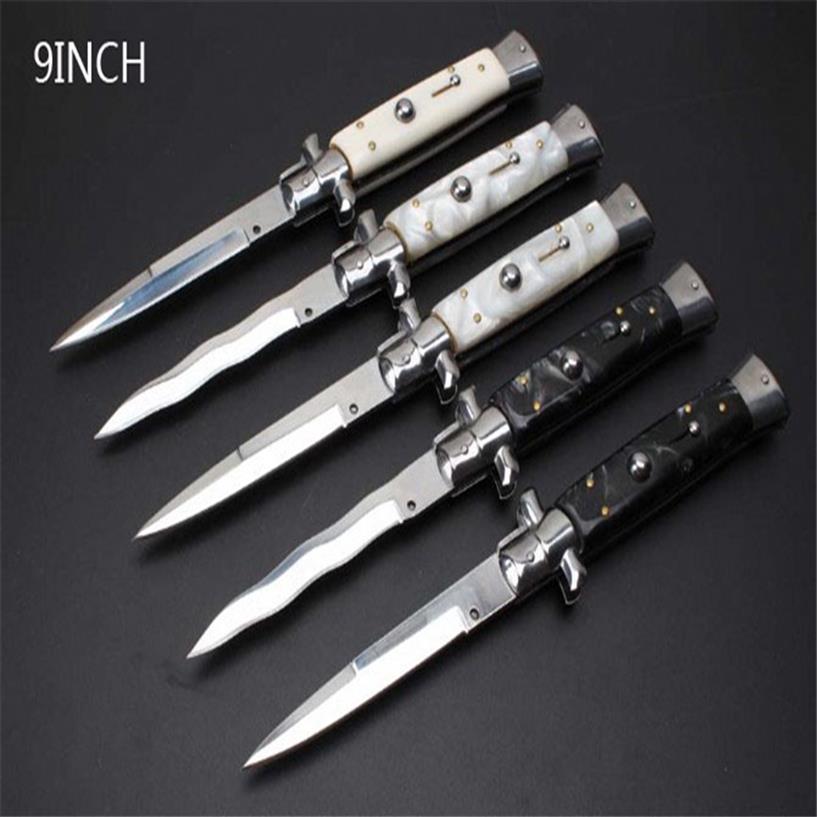 The 9 Inch Auto Godfather Stiletto Mafia Folding knife Pocket knives 440 Stainless steel blade Camping tactical Knifes Hubertus So216J
The 9 Inch Auto Godfather Stiletto Mafia Folding knife Pocket knives 440 Stainless steel blade Camping tactical Knifes Hubertus So216J