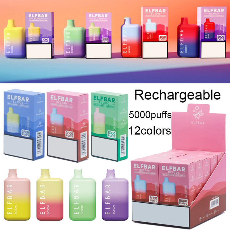 ELF BAR BC5000puffs Rechargeable Disposable Vape Pens E cigarettes Elfbar Device Pods Empty 12colors 650MAH
ELF BAR BC5000puffs Rechargeable Disposable Vape Pens E cigarettes Elfbar Device Pods Empty 12colors 650MAH