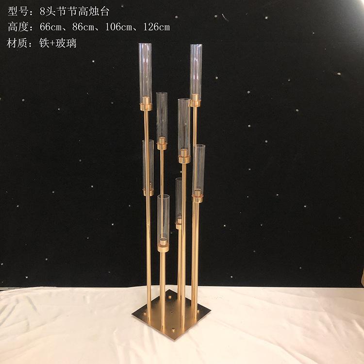 Wedding party Backdrop stick 12 heads candelabra wedding aisle decor Gold Tall event table centerpieces for wedding stands