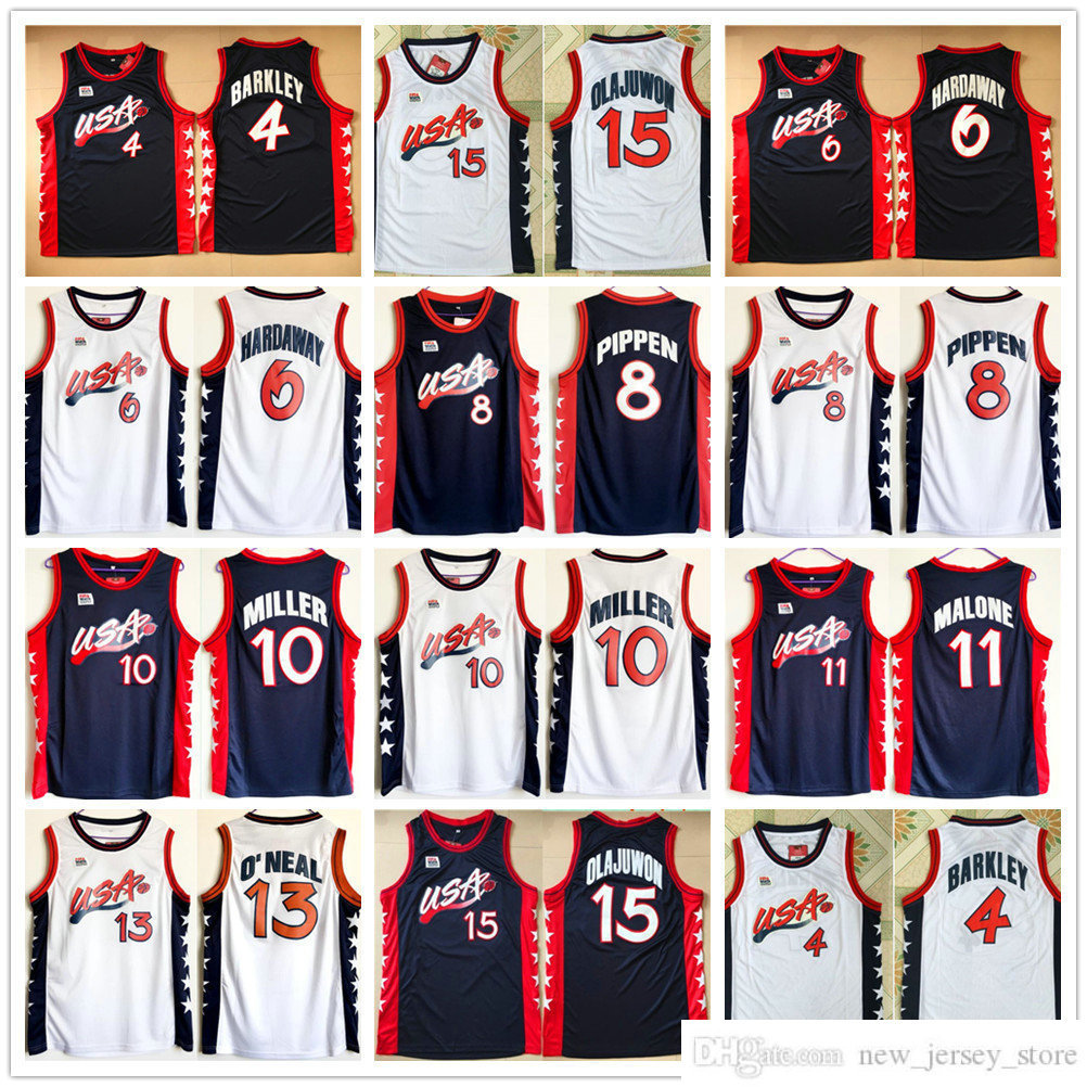 Stitched 1996 USA Dream Team Basketball Jerseys 15 Hakeem Olajuwon 6 Penny Hardaway 4 Charles Barkley 10 Reggie Miller 8 Scottie Pippen 5 Grant Hill Jersey, As picture
Stitched 1996 USA Dream Team Basketball Jerseys 15 Hakeem Olajuwon 6 Penny Hardaway 4 Charles Barkley 10 Reggie Miller 8 Scottie Pippen 5 Grant Hill Jersey, As picture