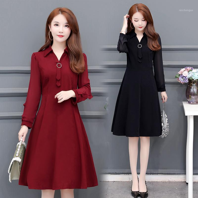 Casual Dresses Autumn 2022 Middle-aged And Young Women's Dress With Waist Thin Lace Sleeve A-line, Black
Casual Dresses Autumn 2022 Middle-aged And Young Women's Dress With Waist Thin Lace Sleeve A-line, Black