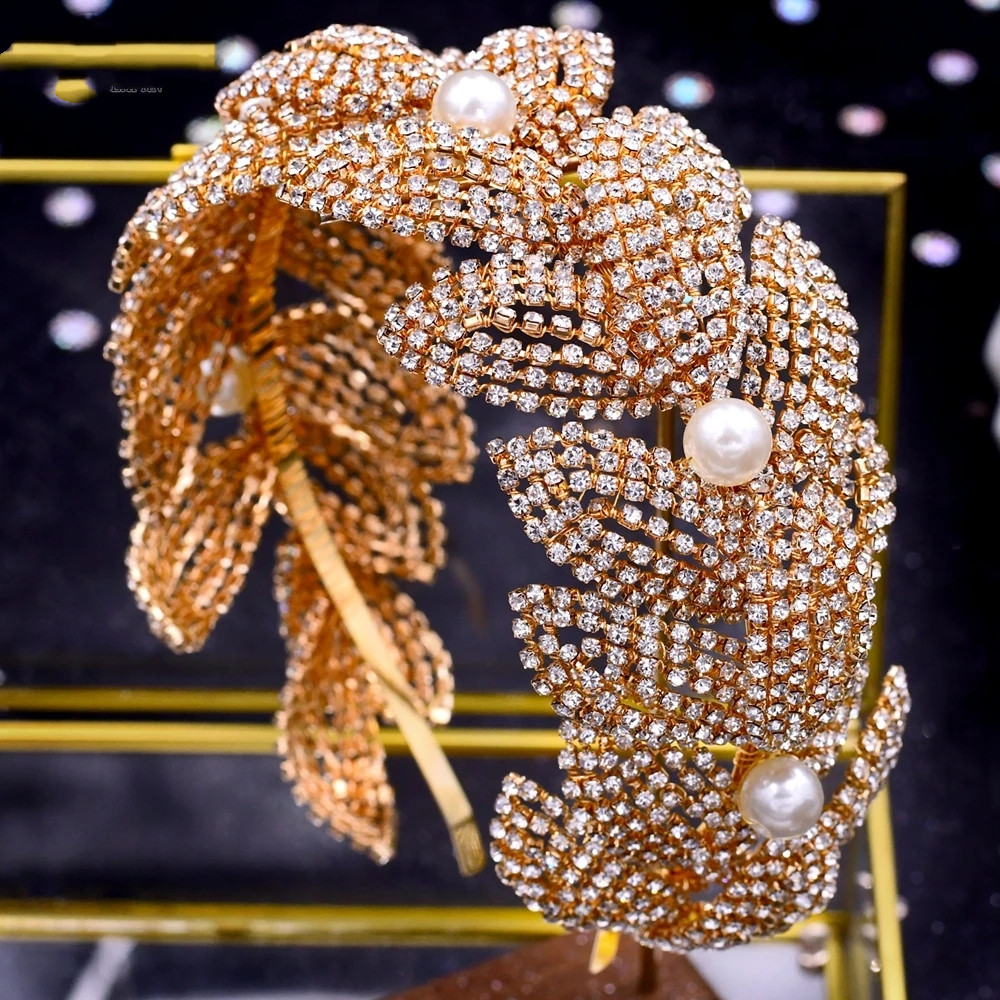 HP366 Bridal Hair Accessories Sets Crystal Wedding Headband Rhinestone Bridal Headpieces Bridal Tiaras and Crowns