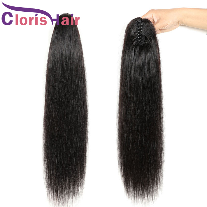 Silky Straight Ponytail Extensions 100% Human Hair Claw On Clip In Pieces Brazilian Virgin Natural Pony Tail For Black Women
Silky Straight Ponytail Extensions 100% Human Hair Claw On Clip In Pieces Brazilian Virgin Natural Pony Tail For Black Women