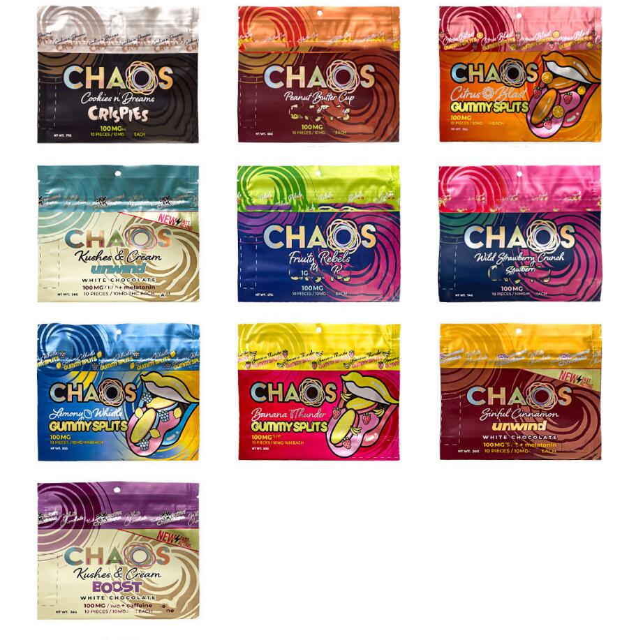 Infused CHAOS 100MG mylar bags candy bags smell proof zipper edible packaging BOOST WHITE CHOCALATE UNWING gummy SPLITS chocolate blueberry strawberry
Infused CHAOS 100MG mylar bags candy bags smell proof zipper edible packaging BOOST WHITE CHOCALATE UNWING gummy SPLITS chocolate blueberry strawberry