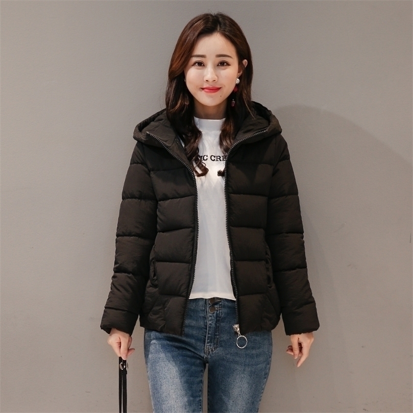 Winter Hooded Short Jacket Women Plus Size Solid Women's Parkas Stand Collar Loose Cotton Padded Casual Thick Coat Ladies 201127, Black
Winter Hooded Short Jacket Women Plus Size Solid Women's Parkas Stand Collar Loose Cotton Padded Casual Thick Coat Ladies 201127, Black