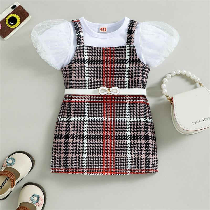 Clothing Sets 0-18M Fashion Baby Girls 3pcs Clothes Mesh Puff Sleeve Solid T Shirts Plaid Printed Suspender Skirt Leather BeltClothing, As pic
Clothing Sets 0-18M Fashion Baby Girls 3pcs Clothes Mesh Puff Sleeve Solid T Shirts Plaid Printed Suspender Skirt Leather BeltClothing, As pic