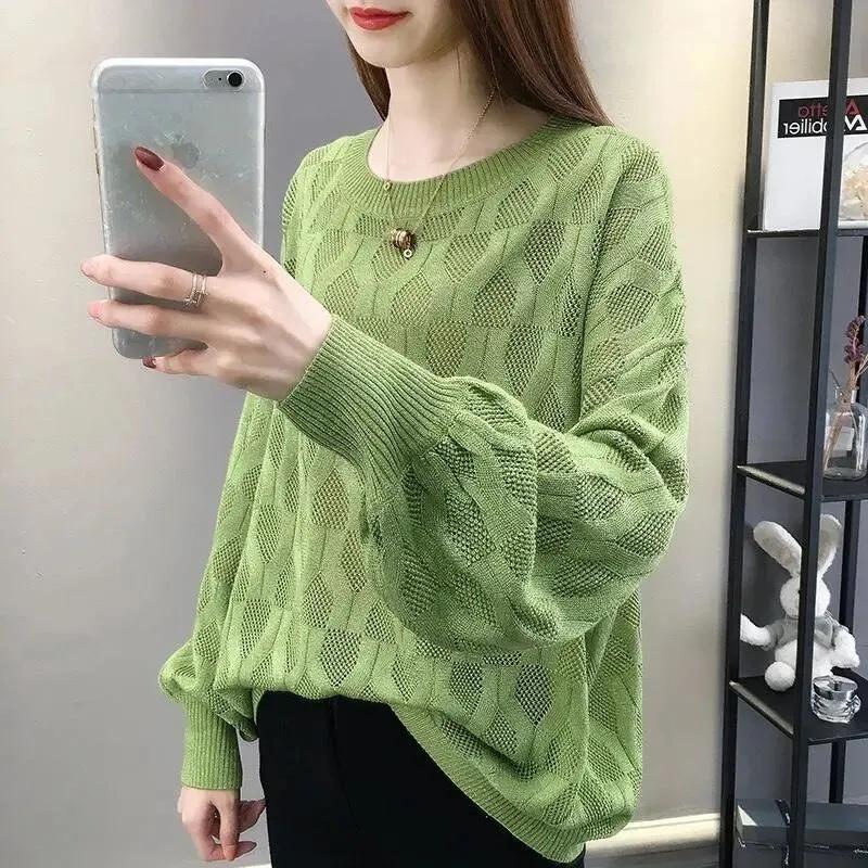 Women's Sweaters Young Style Hollow Out Loose Long Sleeve Sweater Solid Color Comfortable O-neck Pullover Spring Summer Ity Women ClothingWo, White
Women's Sweaters Young Style Hollow Out Loose Long Sleeve Sweater Solid Color Comfortable O-neck Pullover Spring Summer Ity Women ClothingWo, White