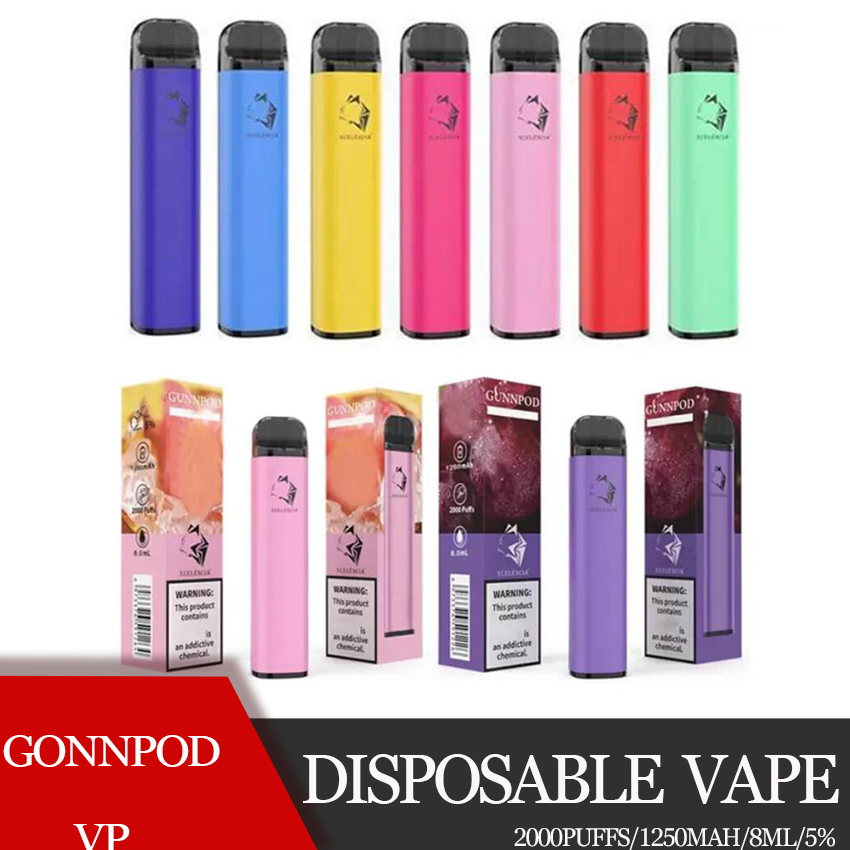 Gunnpod Disposable Vape with VP E Cigarette 2000 Puffs 1250mAh 8ml Pre-filled Pods Cartridges Gunnpods Vapes Bang Gun Pod Portable Pen Australian Vaporizers
Gunnpod Disposable Vape with VP E Cigarette 2000 Puffs 1250mAh 8ml Pre-filled Pods Cartridges Gunnpods Vapes Bang Gun Pod Portable Pen Australian Vaporizers