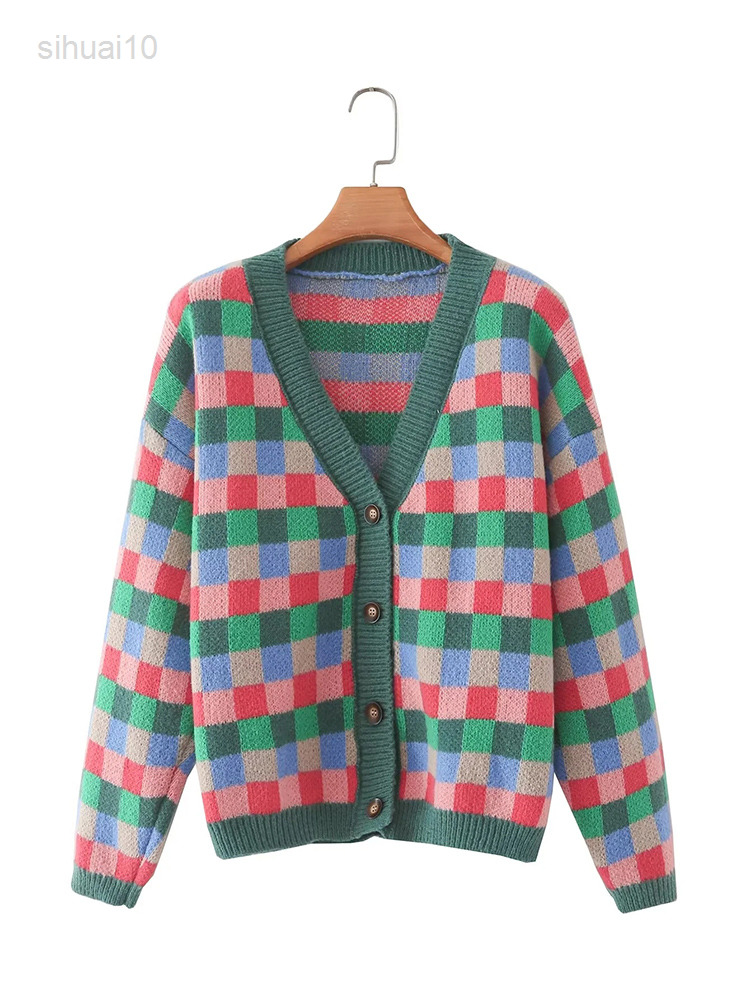 2022 New Women Autumn Knitted Plaid Vest Casual Single Breasted Tops Long Sleeve Short Top Women Clothing Comfortable Pullov L220725, As the photo
2022 New Women Autumn Knitted Plaid Vest Casual Single Breasted Tops Long Sleeve Short Top Women Clothing Comfortable Pullov L220725, As the photo