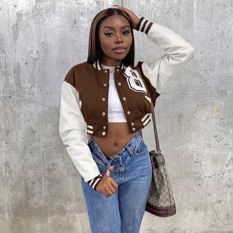 Women' Jackets Women Baseball Short Fall For 2022 Patchwork Button Black Crop Top Coats Red Varsity Bomber Jacket, Red no letters
Women' Jackets Women Baseball Short Fall For 2022 Patchwork Button Black Crop Top Coats Red Varsity Bomber Jacket, Red no letters