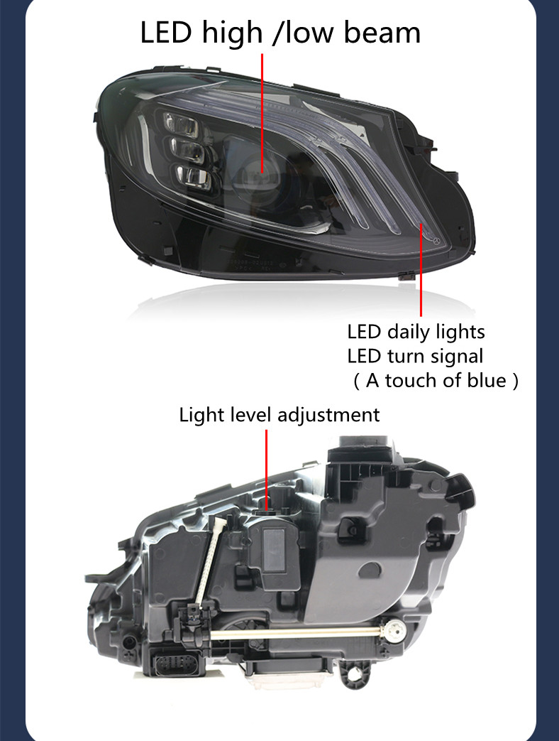 auto headlights For Benz W205 2014-20 20 C200 C260 C300 Full LED Head Lamp Car Tuning Light Parts Plug And Play