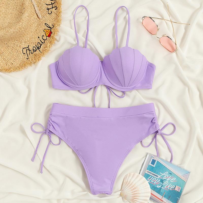 Women' Swimwear Plain Scallop Trim Women Bikini Swimsuit Push Up High Waisted Fashion Lady Beachwear 2022 Beach Bathing Suits, Black
Women' Swimwear Plain Scallop Trim Women Bikini Swimsuit Push Up High Waisted Fashion Lady Beachwear 2022 Beach Bathing Suits, Black